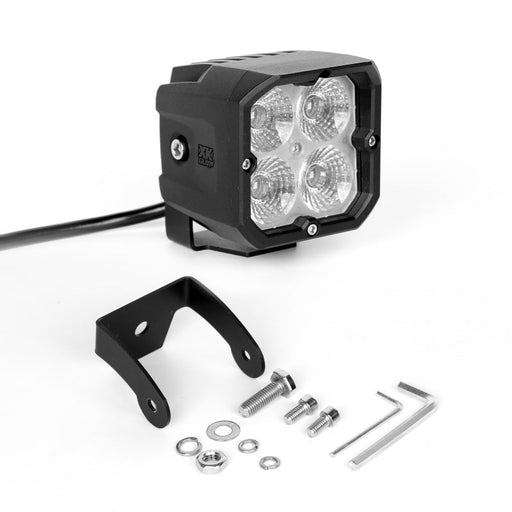 Xk glow xkchrome 20w led cube light attached to handlebar with flood beam