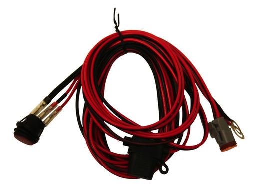 Red and black extension cable for rigid industries harness used in 4in/6in/dually/d2 products.