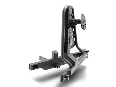 Go Rhino Swing-A-Way Hitch Mounted Tire Carrier (Lic. Plate Lights Not Included) - Textured Black