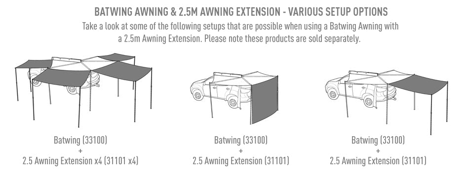 Rhino-Rack Batwing/Sunseeker Awning Extension - 2m