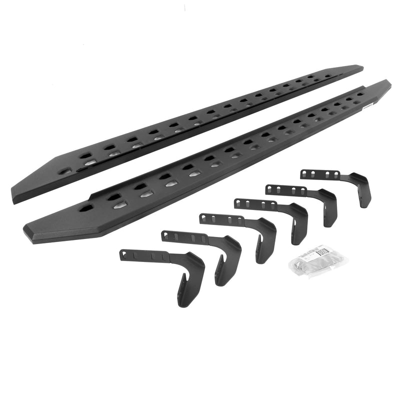Go Rhino 04-14 Ford F-150 Super Crew 4DR RB20 Slim Running Boards Kit (w/Brackets) - Bedliner Coat