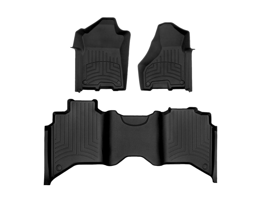 WeatherTech 2019+ Ram 2500/3500 Crew Cab (1st Row Bucket Seating) Front + Rear FloorLiner HP - Black