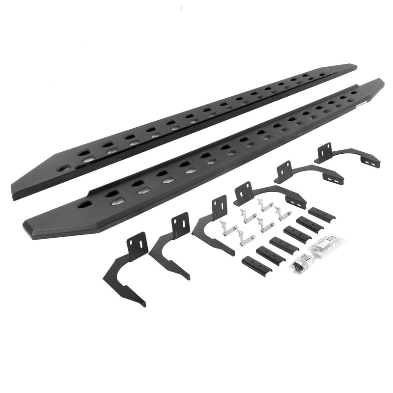 Go Rhino 09-14 Dodge Ram 1500 QC 4DR RB20 Slim Running Boards Kit (Incl. Brackets) - Tex. Blk