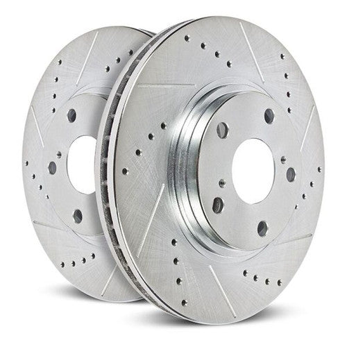 Power Stop 23-24 Ford F-250 Super Duty Rear Drilled & Slotted Rotors