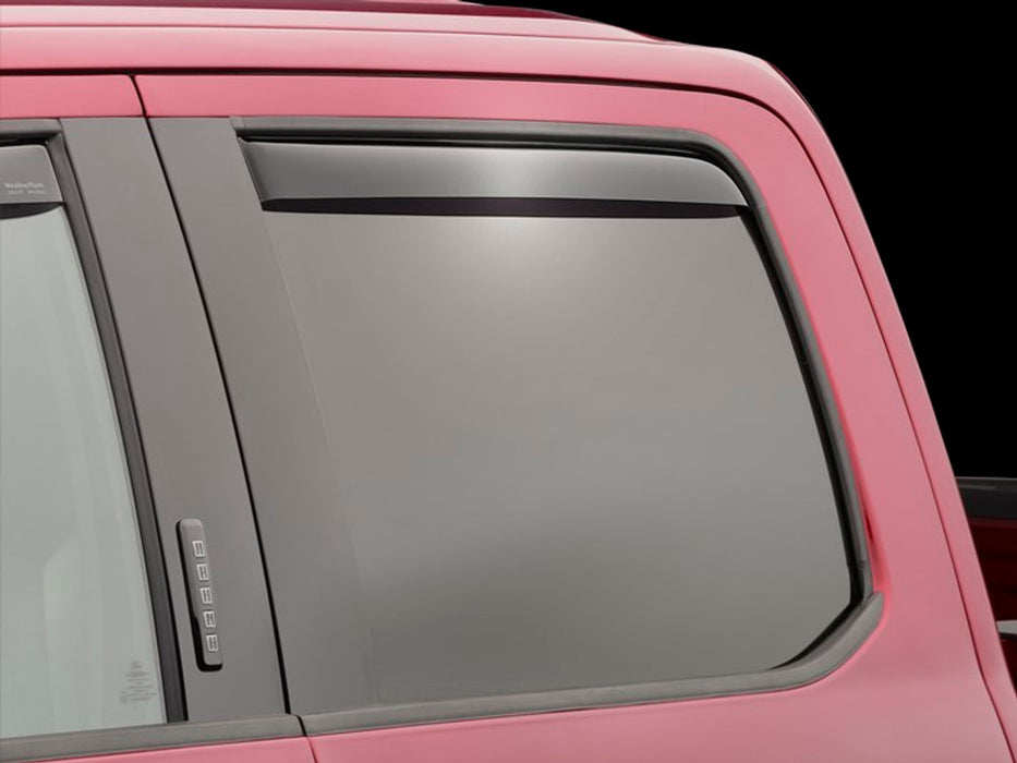 WeatherTech 15-20 Ford F-150 / 17-22 Ford F-250/F-350/F-450 Rear Side Window Deflectors - Dark Smoke