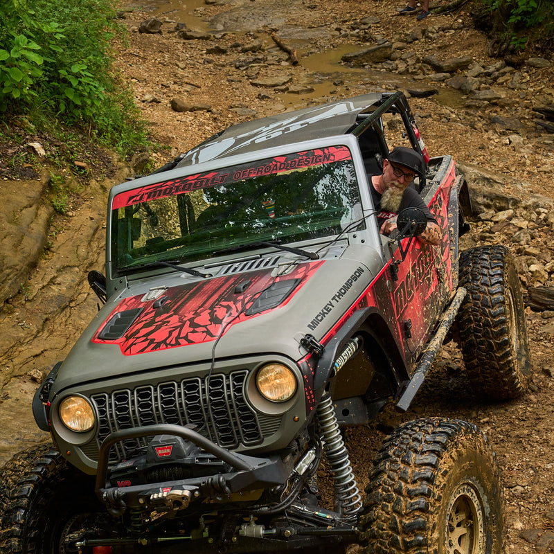 Windshield Banner for Jeep JK / JKU - Red Shatter - Black Text