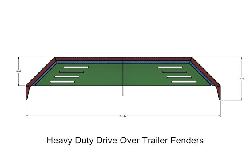 Heavy Duty Weld on DIY Drive Over Trailer Fender Kit Bare Steel - Pair