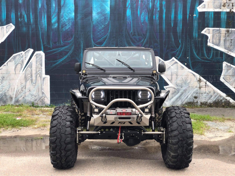 Crusher Front Bumper w/ Grill Hoop & Bull Bar for Jeep YJ / TJ /LJ