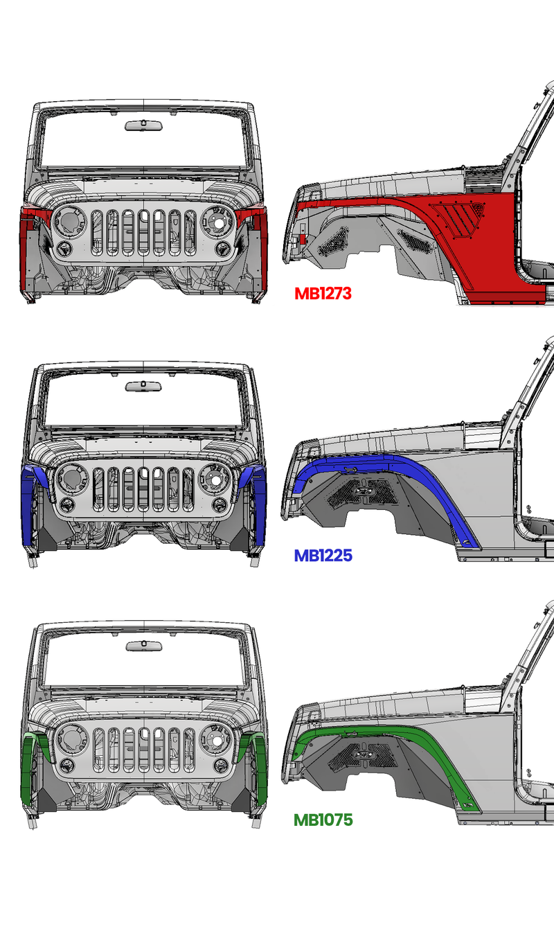 Tomahawk Front Fenders for JK / JKU