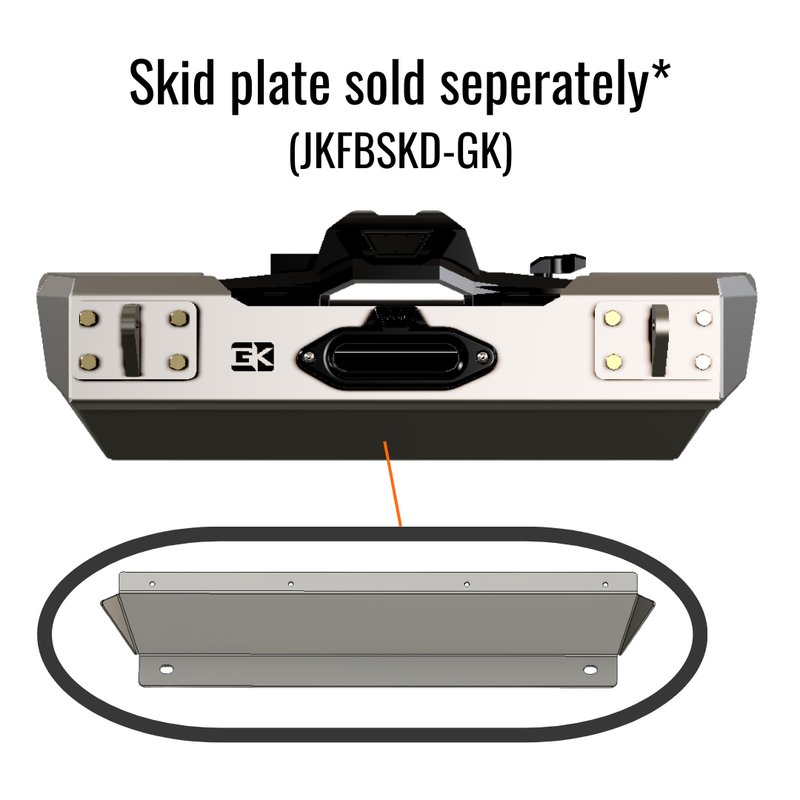 Gauntlet Series Front Stubby Bumper w/Bull Bar Tube for Jeep JK Wrangler (2007-2018)