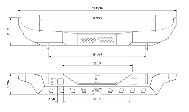 Crusher Rear Bumper w/ Light Mounts for Jeep JK / JKU