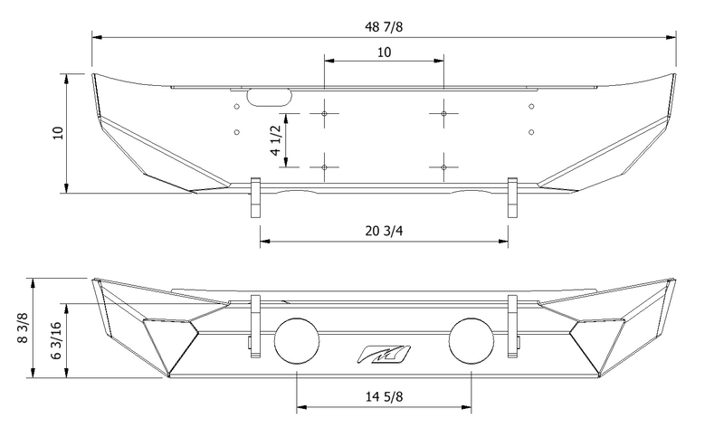 Hammer Front Bumper w/ Fog Mount - fits Jeep JL / JT