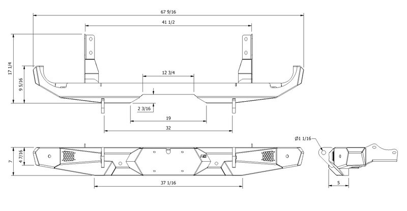 Gladius Rear Bumper for Jeep JT Gladiator