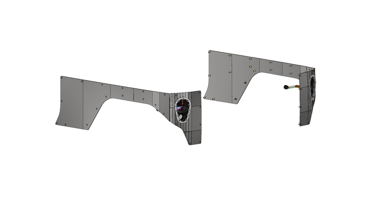 Corner Armor 10" Stretch with Tail Light System for Jeep JK 2 Door - Drop Tailgate