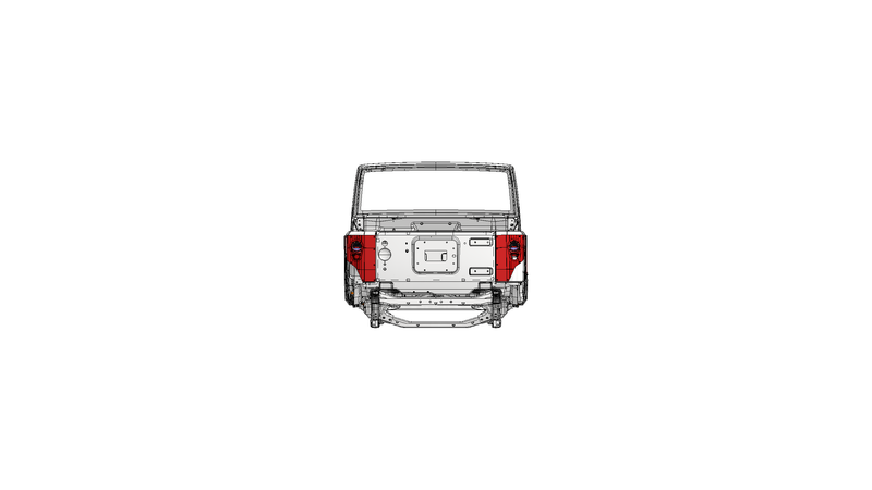 Corner Armor 10" Stretch with Tail Light System for Jeep JK 2 Door - Drop Tailgate