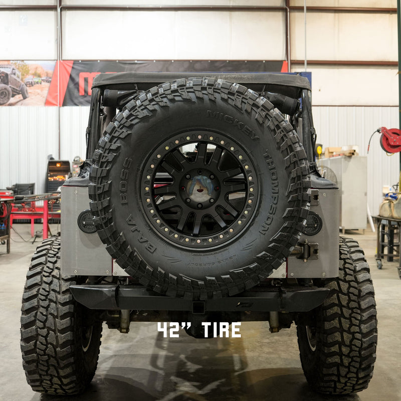 Body Mount Tire Carrier for Jeep YJ / TJ / LJ - 8 x 6.5"