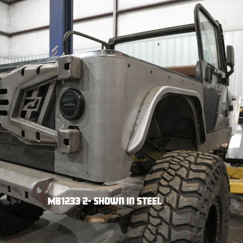 Hatchet Rear Fenders 2" Flare 37-s for Jeep CJ / YJ / TJ - Steel