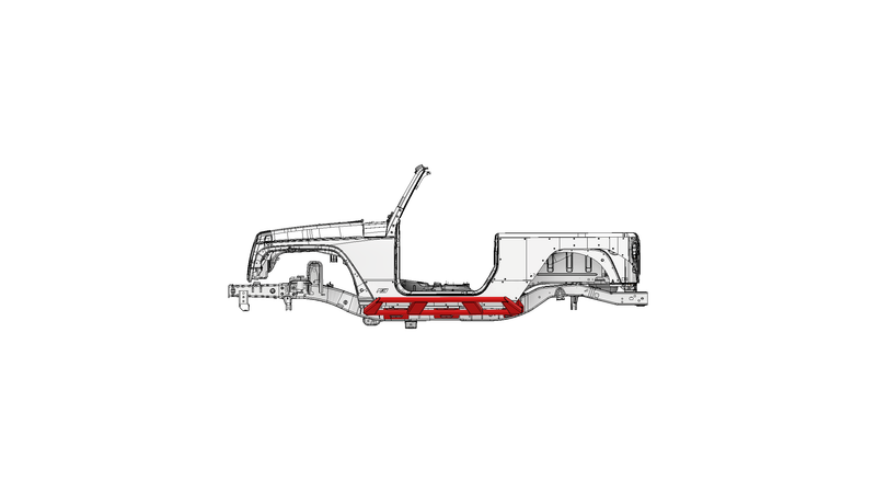 Frame Mounted Stretch Rock Slider - Jeep JK