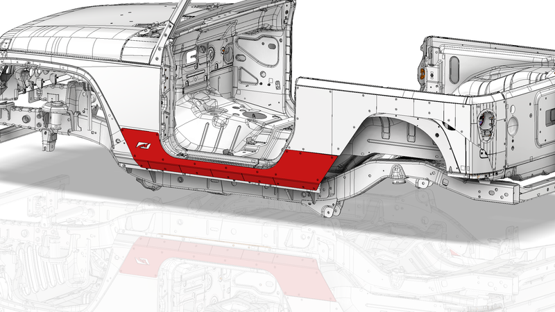 Stretch Rocker Armor - Jeep JK - Steel