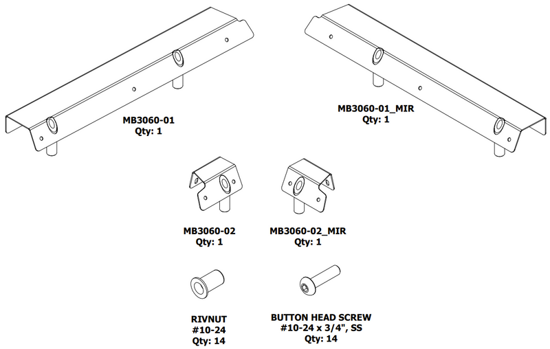 Front Soft Upper Window Adapter Kit for Motobilt Front Half Doors for Jeep JKU