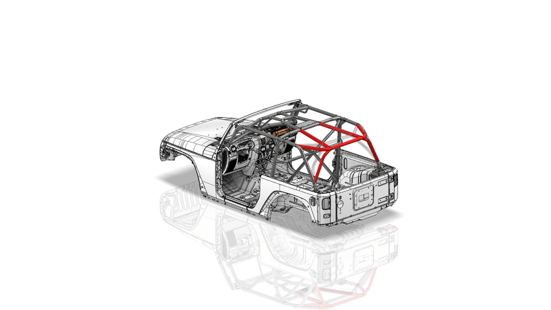 Rear Seat Upper Tube Kit Add-On for Jeep JK 2 Door Roll Cage System
