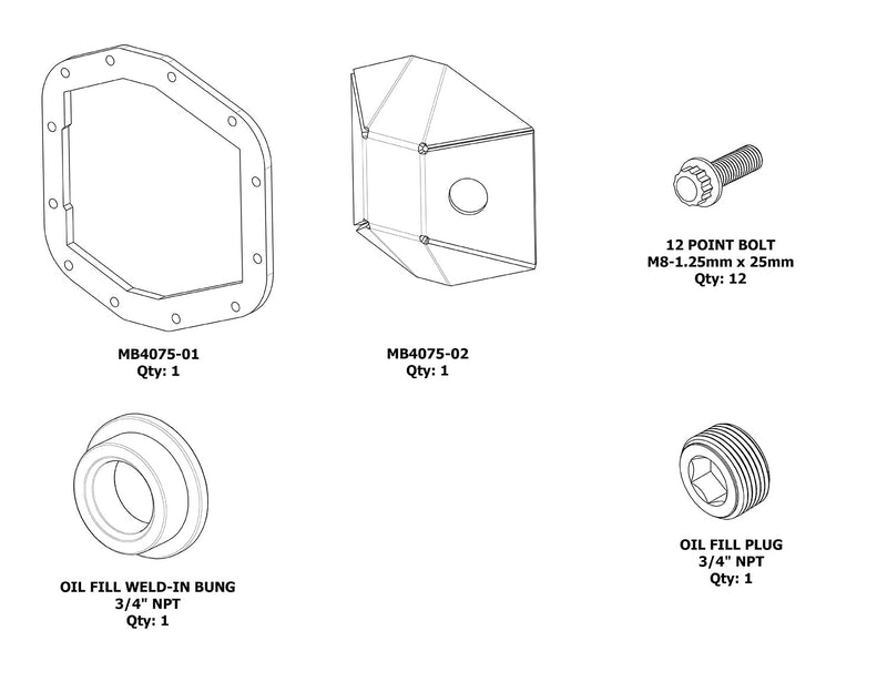 DIY Rubicon Front DIFF Cover M210 for Jeep JL & JT