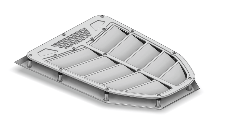 Motobilt Center Hood Vent: Rock Monster USA JK Hood Compatible