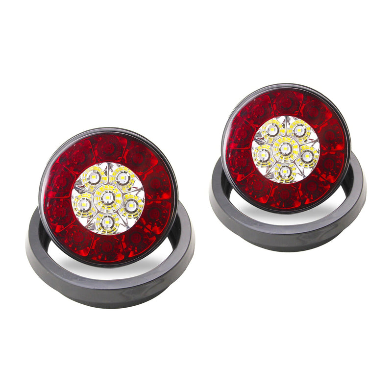 4’’ Inch Round LED Multi-Purpose Taillights w/ Rubber Grommets