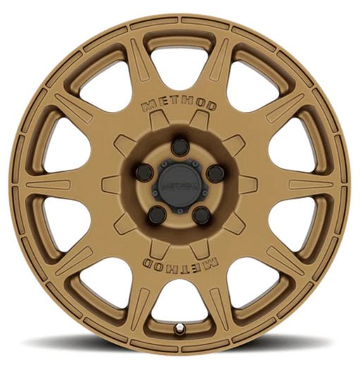 Method mr502 rally gold 17x8 wheel
