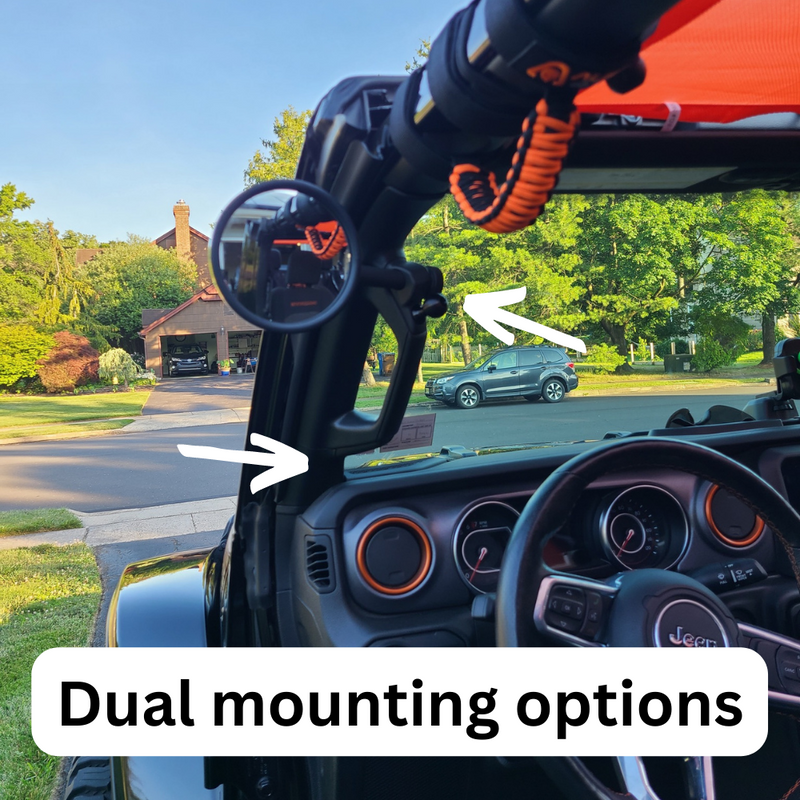 A-Pillar Side Mirror Set For 2024+ Jeep Wrangler JL & Gladiator - CMM Offroad