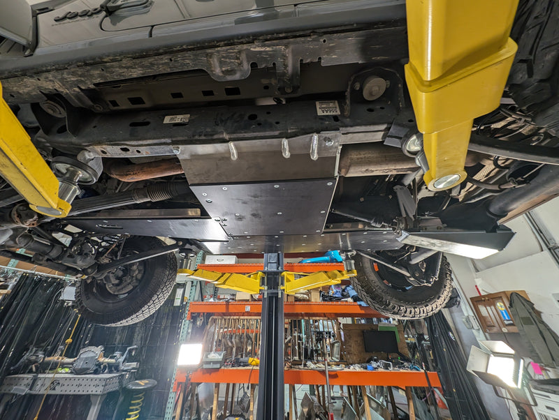 JL 2‑Door Aluminum Belly Skid System — 2.0 Turbo