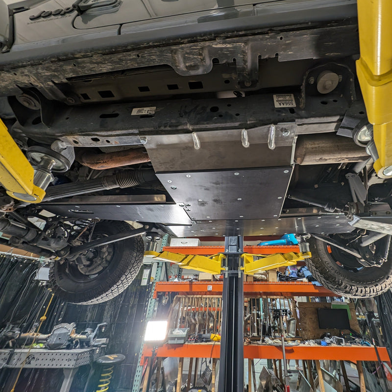 JL 2‑Door Aluminum Belly Skid System — 3.6L V6