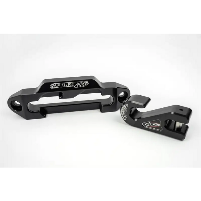 Black aluminum front and rear brake mounts by Addictive Desert Designs.