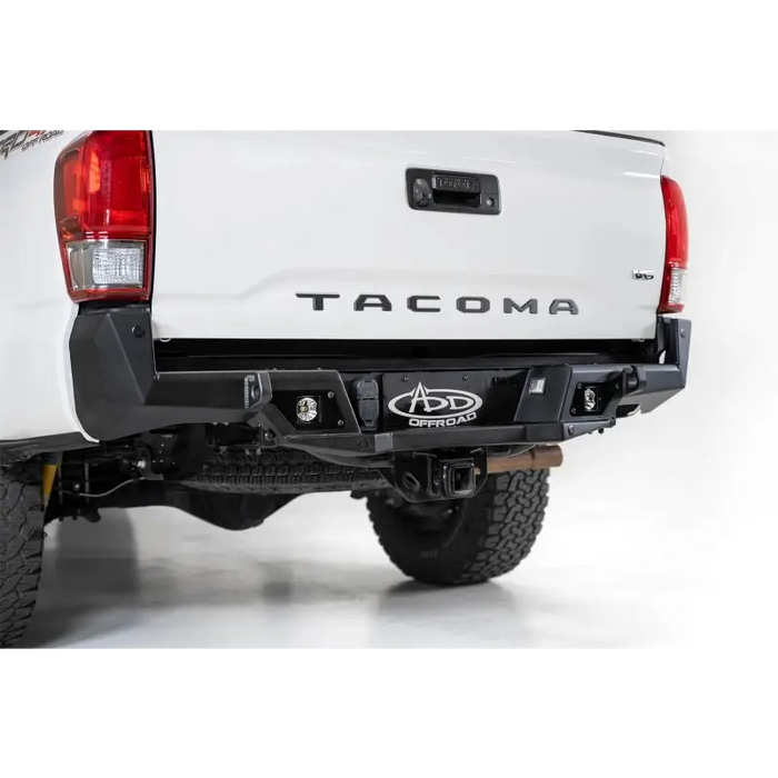 White truck with black bumper - Addictive Desert Designs Toyota Tacoma Stealth Fighter Rear Bumper