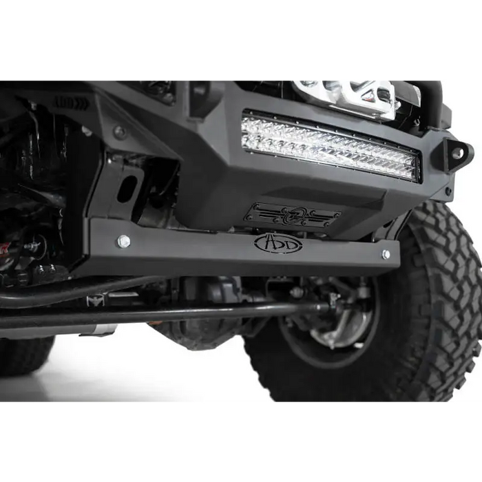 Front bumper and skid plate on black ATV by Addictive Desert Designs