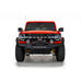 Red Jeep front end with rock fighter skid plate for Ford Bronco