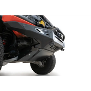 Red ATV front end with rock fighter skid plate from Addictive Desert Designs.