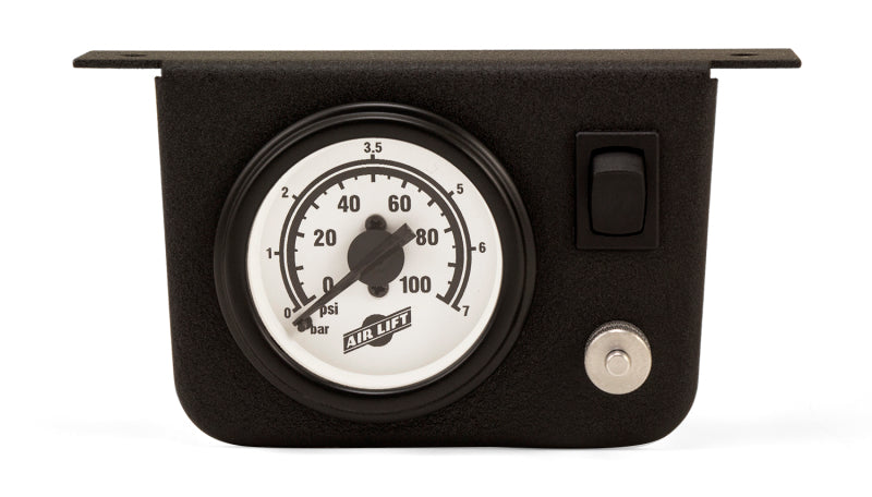 Air lift load controller ii - single gauge for air spring, black and white gauge on white background