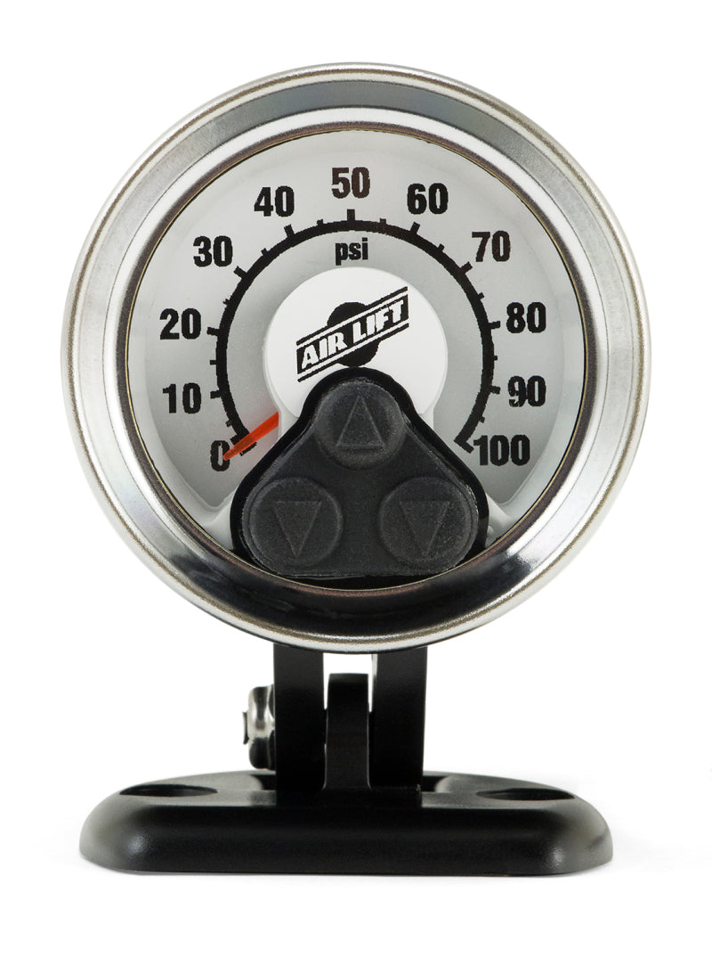 Air lift load controller single heavy duty compressor gauge with red needle showing air pressure