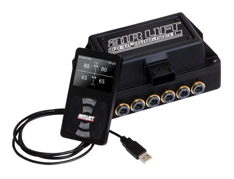 Close-up of air lift performance 3p remote control unit with cable
