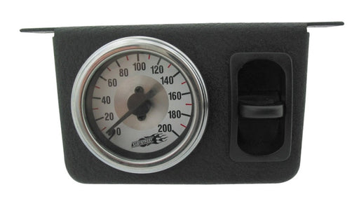 Air lift single needle gauge panel with one paddle switch - 200 psi in black & white background for jeep wrangler & ford bronco