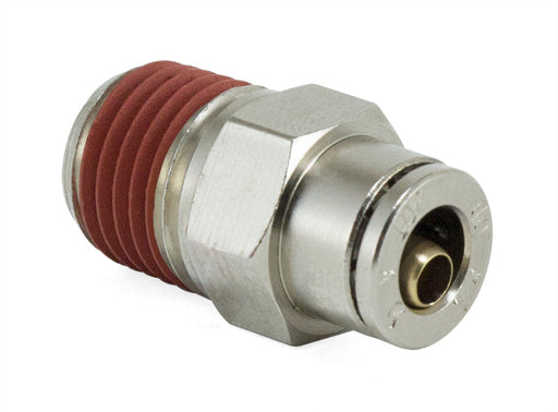 Air lift straight male connector with red rubber seal - smc # kv2h07-35s