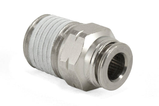 Stainless steel air lift straight male 1/4in npt x 1/4in tube fitting