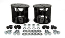 Black aluminum front and rear suspension mounts for air lift universal angled air spring spacer - 4in lift