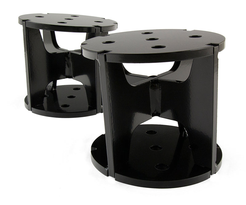 Pair of black metal stools for air lift universal angled air spring spacer - 4in lift