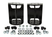 Black aluminum front and rear bumper mounts for air lift universal angled air spring spacer - 6 in lift