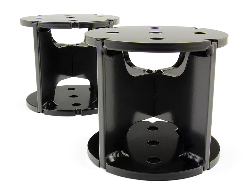 Pair of black metal pedestals for air lift universal level air spring spacer - 4in lift