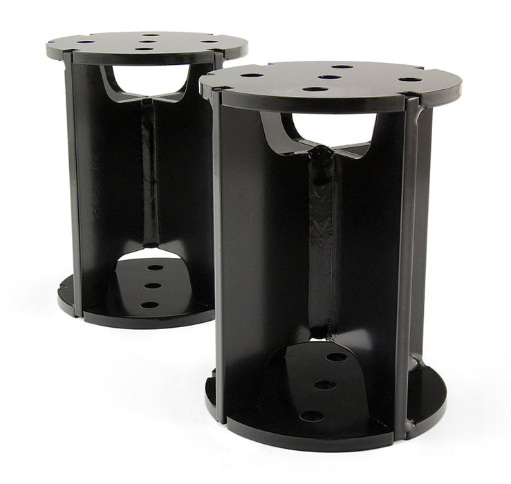 Black metal pedestals for air lift universal level air spring spacer - 6in lift