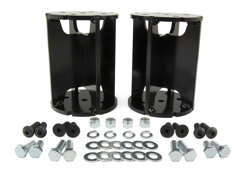 Black aluminum front and rear bumper mounts for jeep - air lift universal level air spring spacer - 6in lift