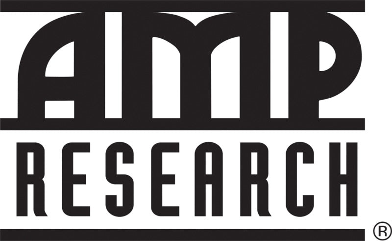Amp research logo displayed on ford f-150 bedxtender hd sport - black